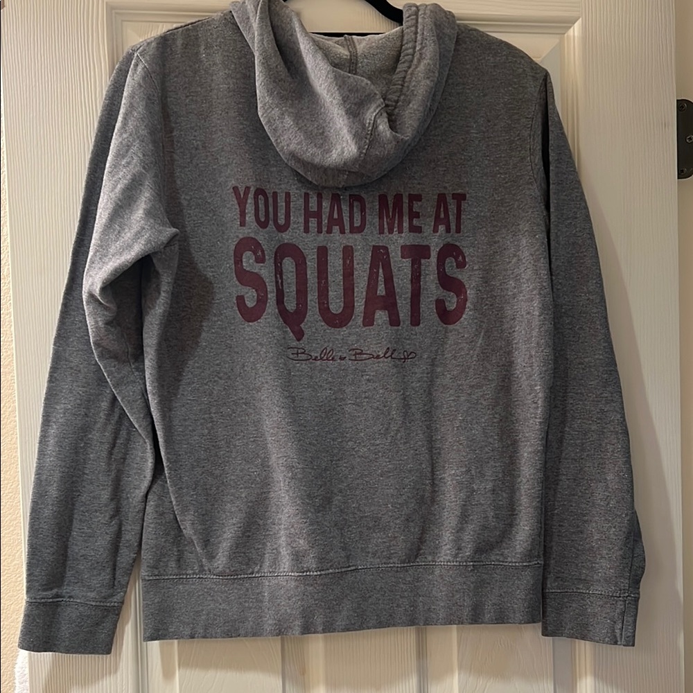 Belle & Bell Gray Hoodie Sweatshirt with Kettlebell Logo Size Medium